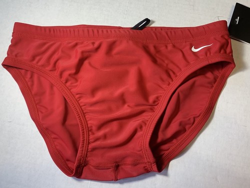 2 Stück Nike Herren Nylon Einfarbig Slip Badeanzug Größe 28 TESS0052-640 Varsity Rot
