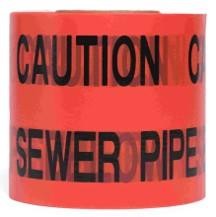 Underground Warning Tape Sewer Pipe 150mm x 365m Red PE Film Marking Tape