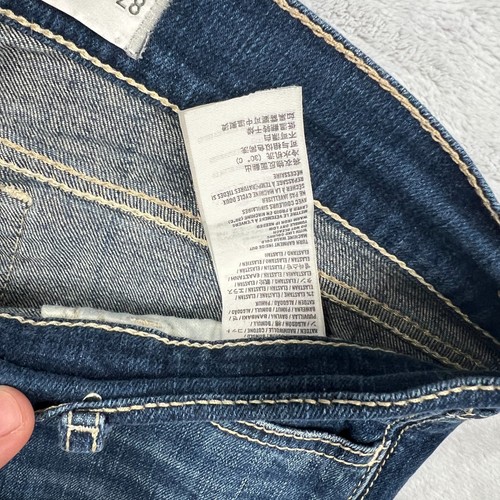 Hollister Größe 7 W28 Dark Denim Low Rise Distressed Bündchen Saum Jeansshorts - Bild 3 von 6
