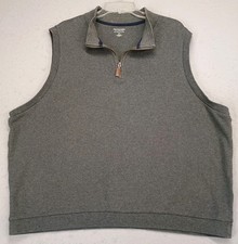 Roundtree  Yorke Heather Grey Vest 1/4 Zip Men's Size 3XT Cotton Blend Golf