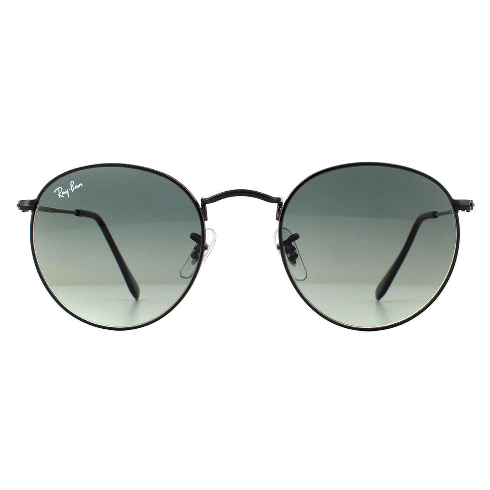 Ray-Ban Unisex Sunglasses Round Flat Lenses 3447N 002/71 Black Grey Gradient 50mm Metal - One Size - Image 2