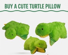 Tardy Turtle Almohada Grande Mascotas Peluche 13”x17” NUEVO + Zapatillas Pequeñas GRATIS Regalo