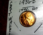 New ListingLustrous+ Cartwheel Gem++ RED Brilliant Uncirculated 1936-D Lincoln Penny L1