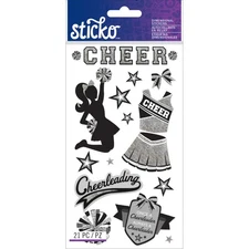 Sticko Dimensional Stickers-Cheerleading - 3 Pack