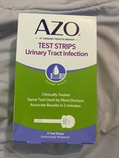 AZO UTI Home Test Urinary Tract Infection Test Strips 3 tests box Fast Shipping