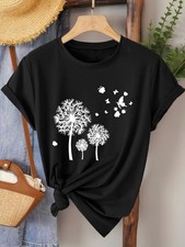 Women's Short Sleeve T-Shirt Butterfly Print Crew Neck Vintage Style Tops S-2XL❀