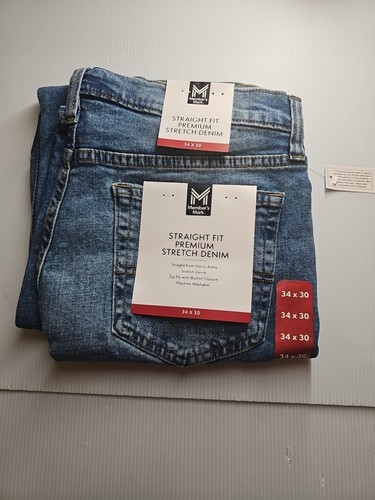 Member's Mark Men's Straight Fit Premium Stretch Denim Jeans, 5 Pocket 34x30 NWT