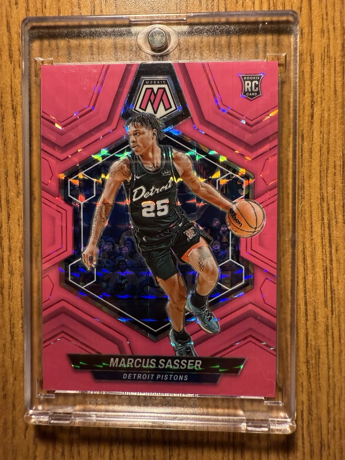 Marcus Sasser 2023-24 Mosaic #264 Pink Fluorescent Prizm NBA Debut RC /10, NM+