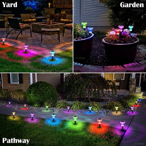 Solar Lights Outdoor Pathway Lights 12 Pack LED Waterproof Color Changing Mus... - Picture 4 of 9