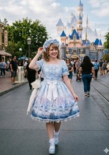 Preview of Angelic Pretty Castle Mirage Print Lolita Dress-Sax Blue 2015