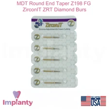 MDT Round End Taper Z198 FG ZirconIT ZRT Dental Diamond Burs Crown Cutting