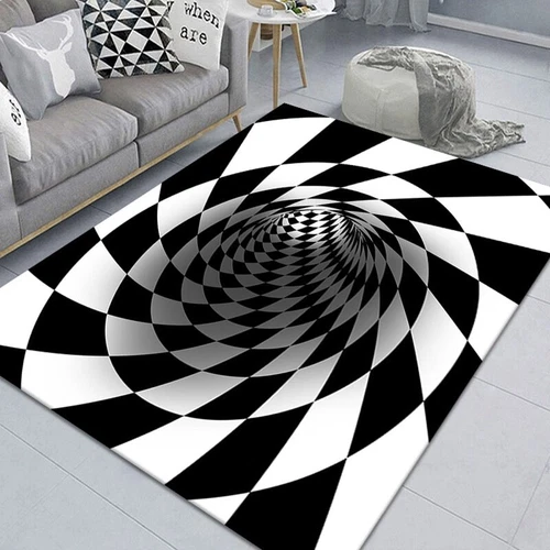 3D Vortex Illusion Carpet Entrance Door Floor Mat Abstract Geometric Optical - Picture 11 of 42