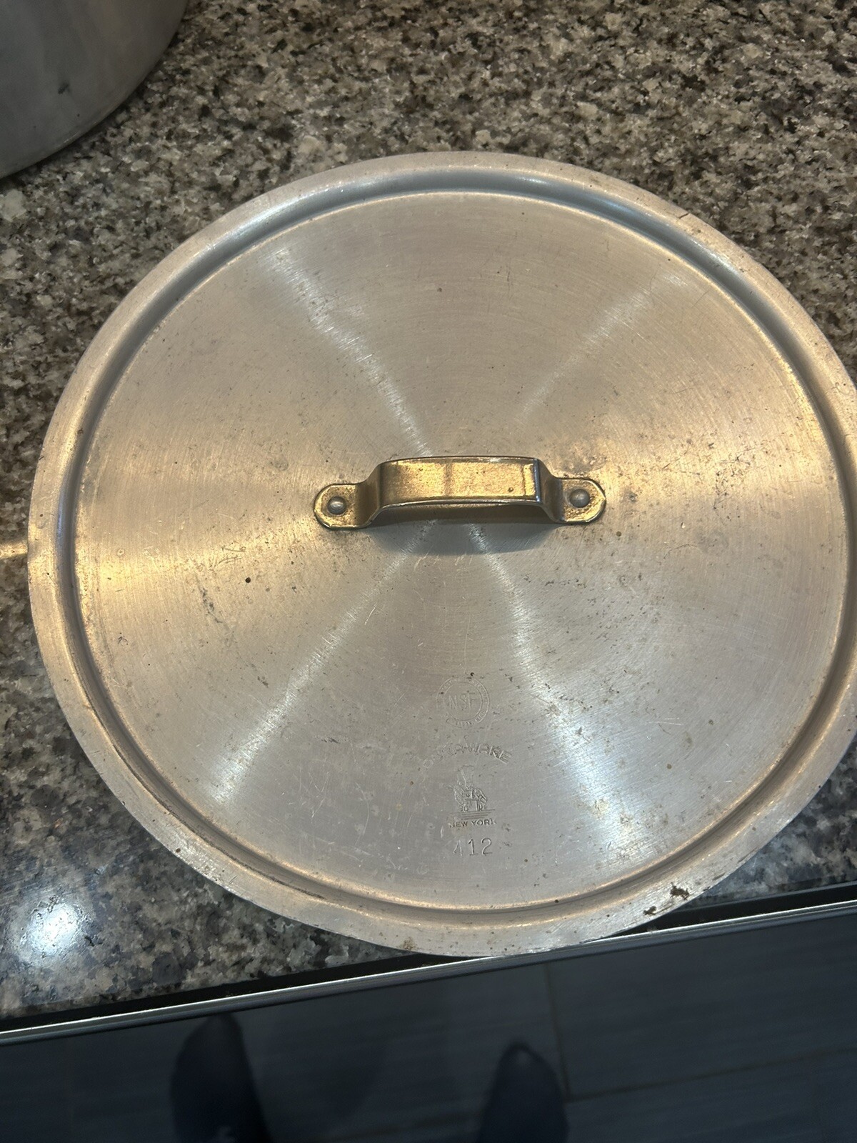 Dura-Ware 20 QT (120)Heavy Duty Aluminum Stock Pot W/ Lid (412) New York USA