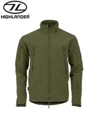 Highlander Tactical Men's Sofshell Jacket Waterproof Hooded Military Army Olive