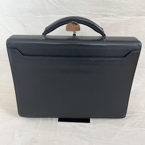 LOEWE Anagram Briefcase Genuine Leather Black Men Vintage Collection - Picture 3 of 20