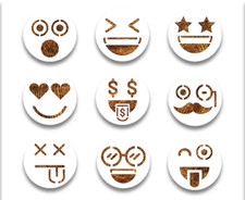 9x Emoji Face Stencil - Reusable Color, Draw, Paint Custom Stencil Art