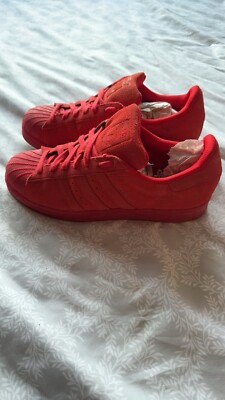 Adidas Superstar RT Shoes Men's 8 Triple Red Suede Leather Sneakers Shell  Toe | eBay