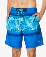 Speedo Men's Horizon SWIMWEAR Stretch Dwr 20" Board Shorts Blue TRUNK Size S 56