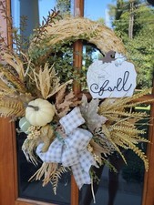 Beautiful Straw Wreath Farmhouse Style - Perfect for your front door