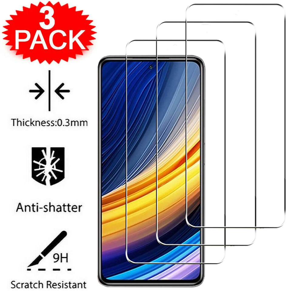 For Xiaomi Poco X7 X6 X5 X4 X3 F6 Pro M5 M6 3Pcs Tempered Glass Screen Protector - Image 4 of 4
