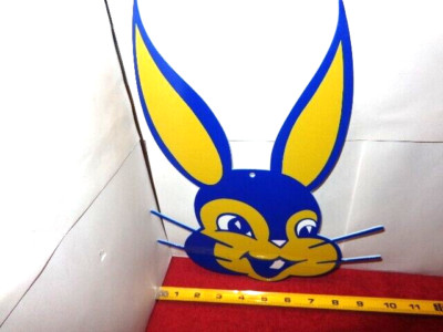 9 x 12 in BUNNY BREAD RABBIT ADV. SIGN HEAVY DIE CUT METAL GREAT GRAPHICS #S 110