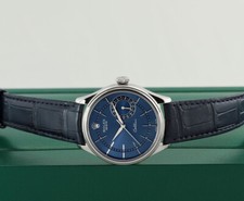 Rolex Cellini Date 18kt WG Blue Guilloche 'Rayon Flame de la Gloire' 50519 2