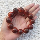 Nice 20 MM Translucent Beads Borneo Agathis Bracelet 12 Beads Raja Kayu #17