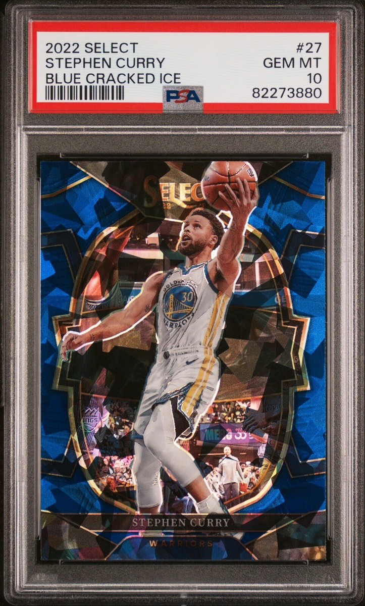 Stephen Curry 2022 Panini Select #27 BLUE CRACKED ICE 🧊 - PSA 10
