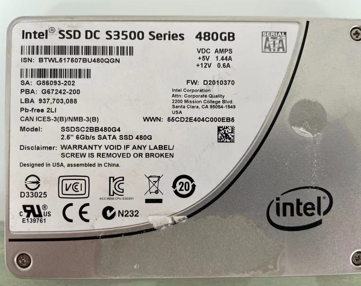 Intel DC S3500 Series 480GB Internal (SSDSC2BB480G4) SSD for