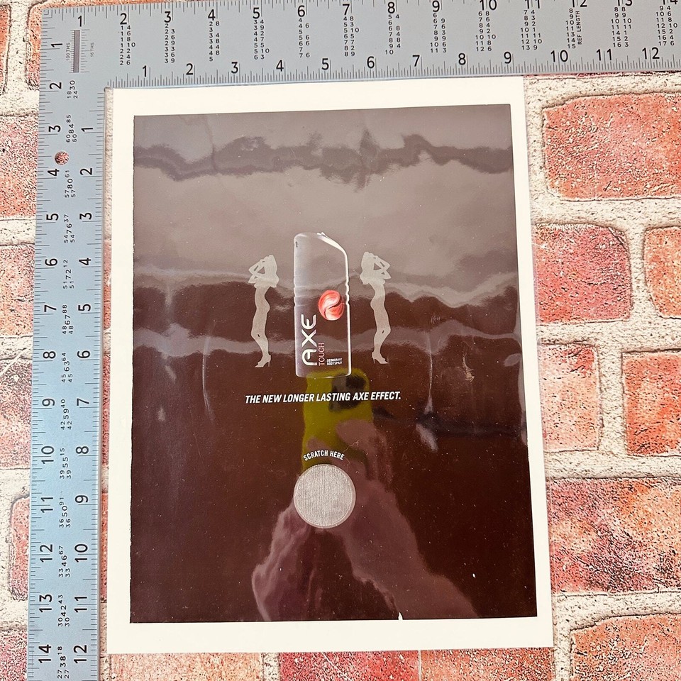 2005 Axe Touch Deodorant Body Spray Scratch Here Original Vtg PRINT AD
