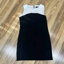 Laundry by Sheli Segal Dress Size 8 Black  Shift Sleeveless Black And White