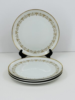 Vintage Sheffield Fine China 504 W Imperial Gold Luncheon Plate 9.25  (Set Of 4)