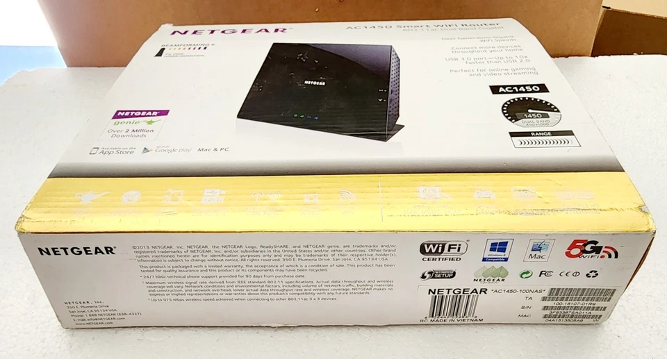NETGEAR AC1450 Smart WiFi Router 802.11 ac Dual Band Gigabit - Black - PREOWNED - Image 3 of 4