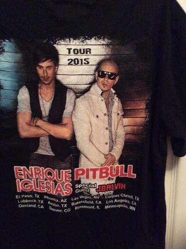 Enrique Iglesias and Pitbull 2015 Tour Concert T Shirt Size Large - Picture 4 of 4