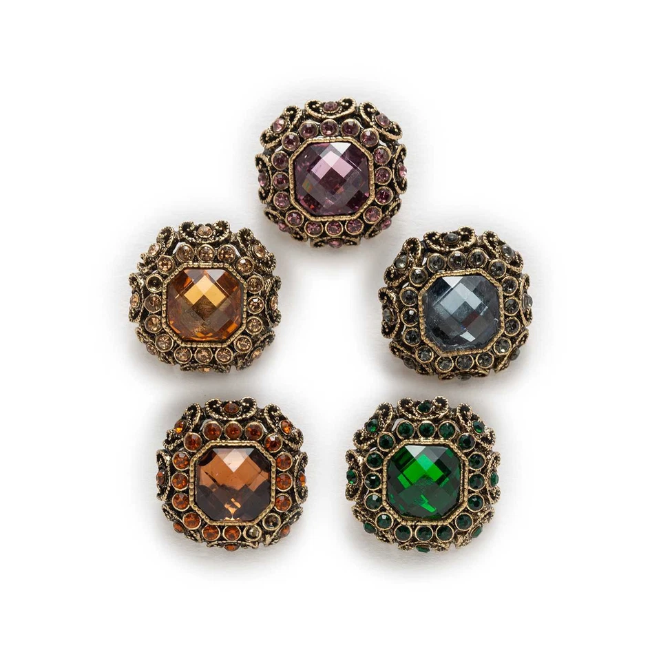 5pcs Metal Rhinestones Button Clothing Sewing Decor Accessories Coat Jacket DIY - Image 2 of 2