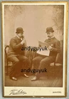 CABINET CARD DOUBLE EXPOSURE TRICK IMAGE MAN TALKING TO HIMSELF ANTIQUE ANVERS