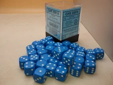 Chessex Opaque Light Blue with White 12mm Set of 36 D6 Dice RPG Tabletop Game