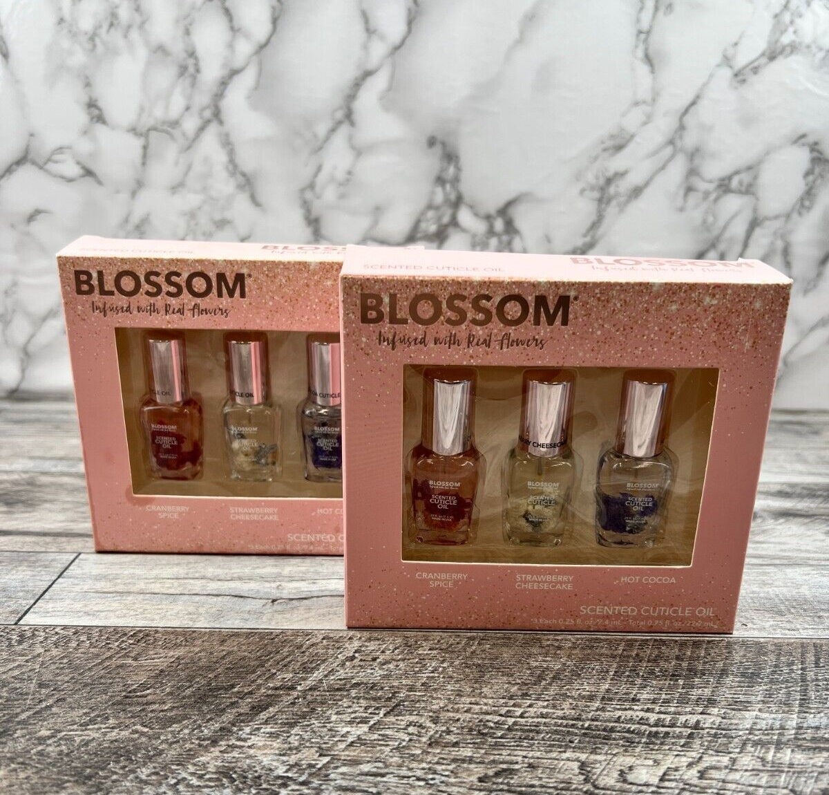 2 Pack Blossom Scented Cuticle Oil Set Flower Infused Nail Care Beauty Gift-image
