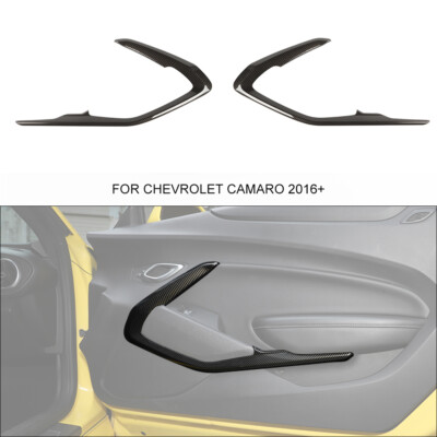 Interior Door V-Shape Cover Trim Bezel for Chevrolet Camaro 2016-22 Carbon Fiber