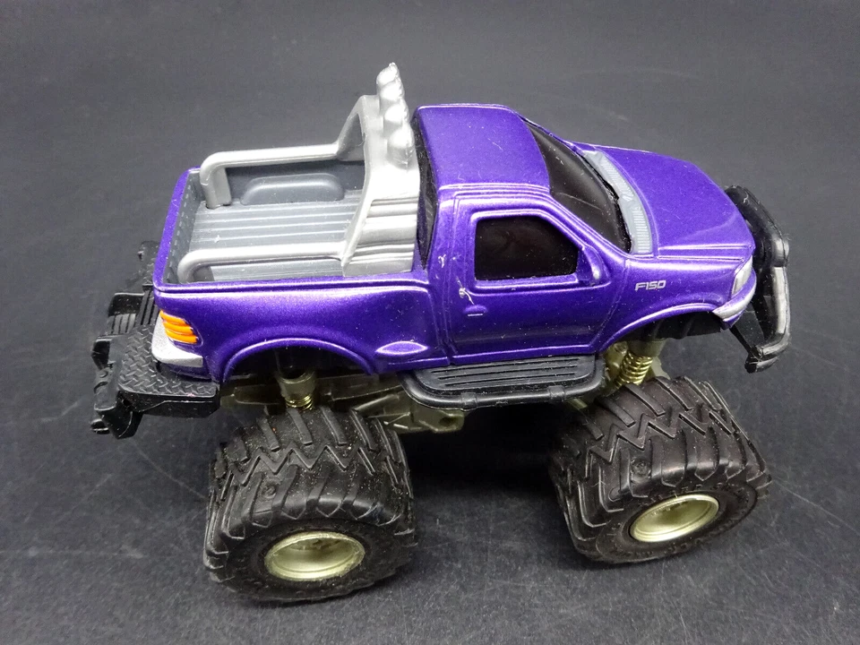 Funline Diecast 4X4 Ford F150 Pullback Friction Monster Truck Blue Rubber Tires - Image 2 of 4