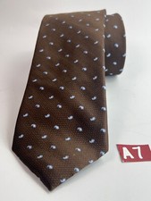 Brown Paisley Tie by English Laudry .100 silk 56" x 3" slim tie
