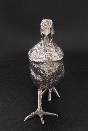 FINE PAIR VINTAGE SILVER PLATE COCK & HEN PHEASANT BIRD CENTERPIECE FIGURES - Picture 11 of 23