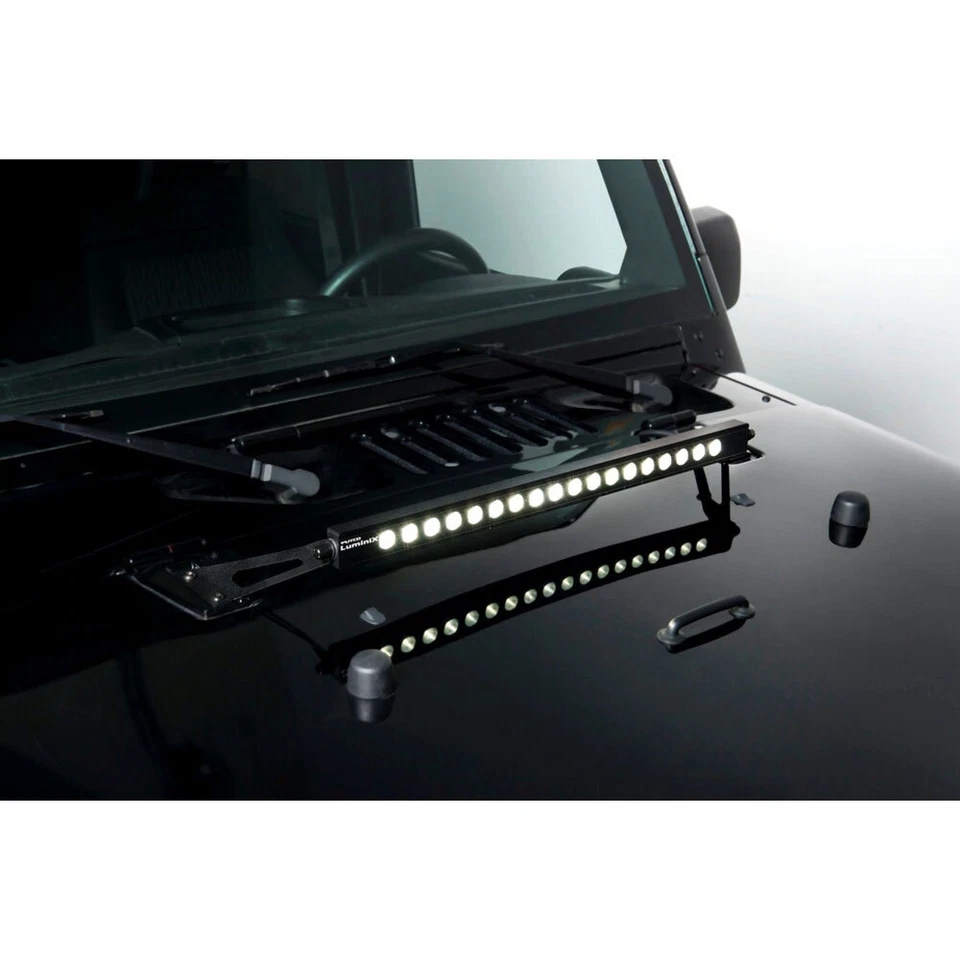 Barra de luz LED PUTCO Luminix 20" con soportes de capó Jeep Wrangler JK 2007-2018 Foto 2 de 2
