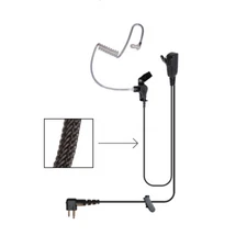 Klein Signal-M1-BR Split-Wire Earpiece Braded Cable for Motorola 2-Pin Radios