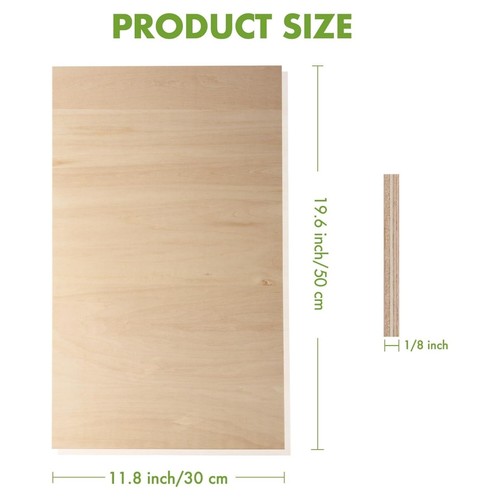 ROBOTIME 3mm Unfinished Plywood 6 Pcs Plywood Crafting Wood Sheets Laser Cutting - Picture 9 of 42