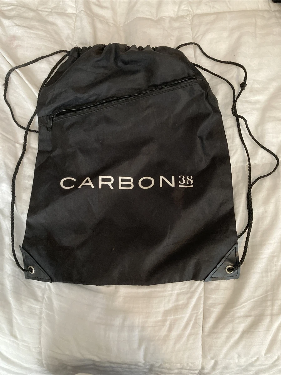 NWOT CARBON 38 Nylon Cinch Drawstring Backpack Yoga Gym Bag With Zipper  Q000 | eBay