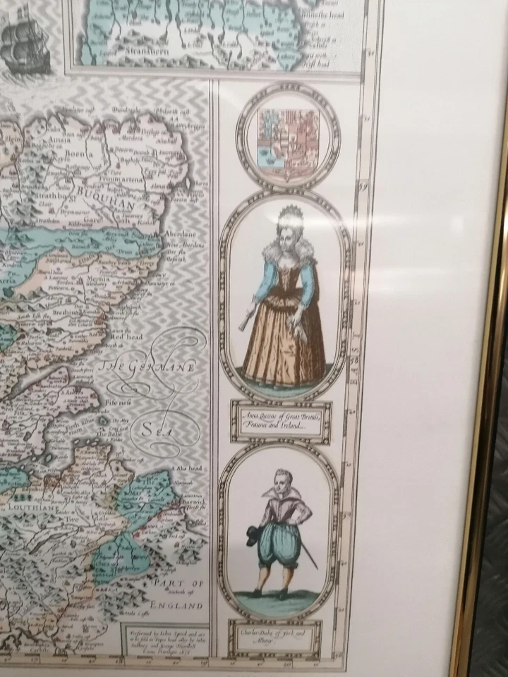 Vintage Lithograph John Speed's Map Of Scotland 1610 Published By Taylowe Ltd 77 - Image 2 of 4