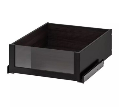 IKEA KOMPLEMENT Drawer With Glass Front 19 5/8x22 7/8'' Black-brown 602.466.88