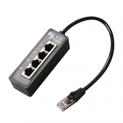 RJ45 Splitter Adapter LAN Ethernet Kabel 1-4 Wege Dual Buchse Port Stecker