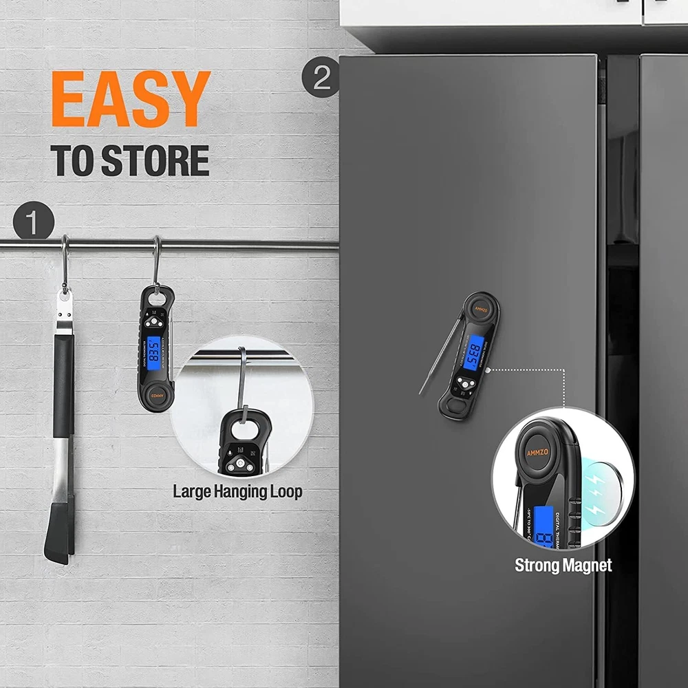 Meat Thermometer Digital, Food Thermometer Instant Read Thermometer Waterproo...